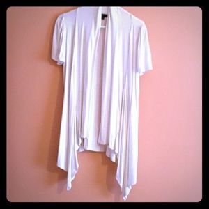 White short sleeve cardigan